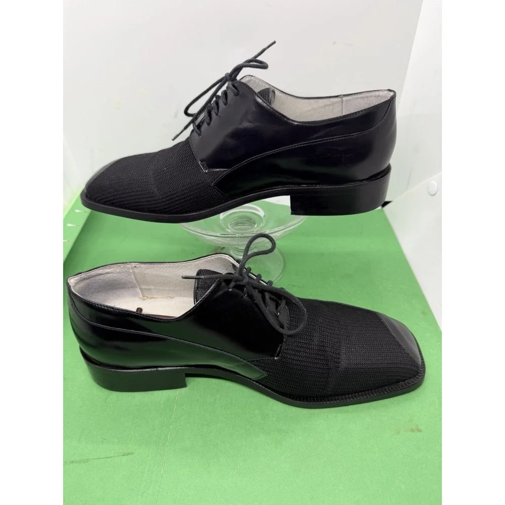 Emilio Franco Men's Black Dress Shoes Size 8 Lace Up Italian Made.